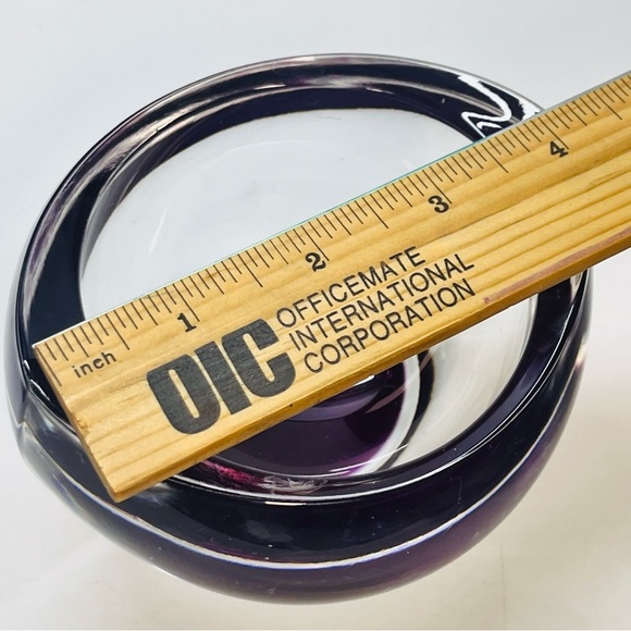 royal limited purple and clear lead crystal votive candle holder or trinket bowl - Picture 5 of 10